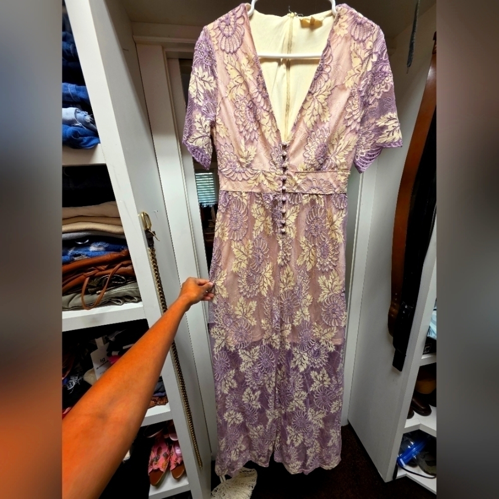 Elegant Purple Lace Dress